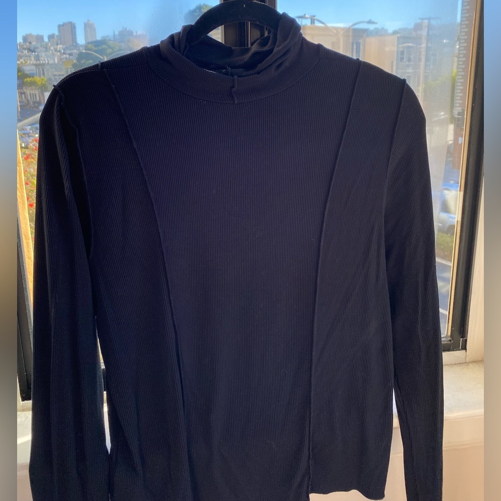 Black Longsleeve Ribbed Turtleneck